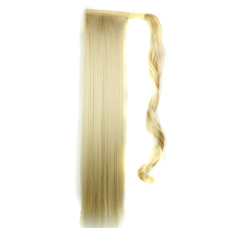 

Long Straight Synthetic Wrap Around Ponytail Hairpieces Hair Extension for Women, Blonde