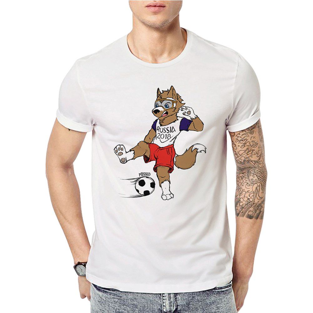 

Men's Digital Print Short Sleeved Summer Large Code T-Shirts, Multi-b