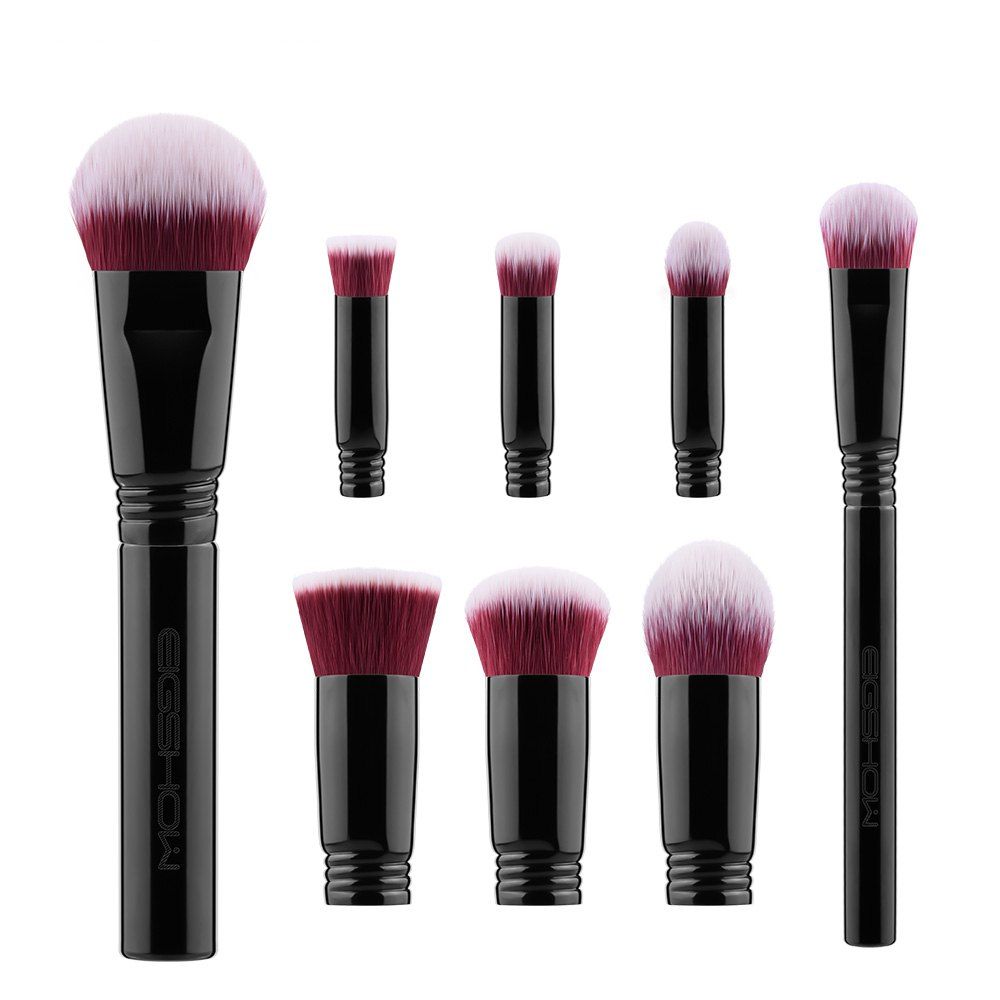 

EIGSHOW 8PCS Makeup Set Detachable Travel Costemic Kit Jet Black, Multi-a