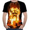 2018 T-shirt imprimé à manches courtes pour hommes Burning 3D - Jaune d'Abeille 5XL