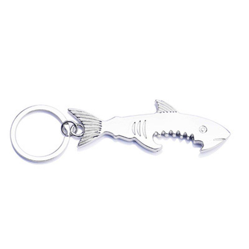 

Outdoor Shark Beer Bottle Opener Keychain, Silver