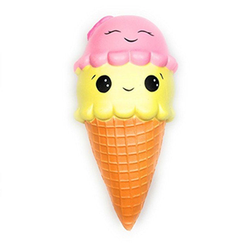 

Jumbo Squishy Ice Cream Smile Kawaii Squishies Slow Rising Soft Squeeze Stuffed, Multi