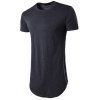 T-shirt à manches courtes à encolure arrondie double col rond style olympiade pour hommes - Gris Foncé XL