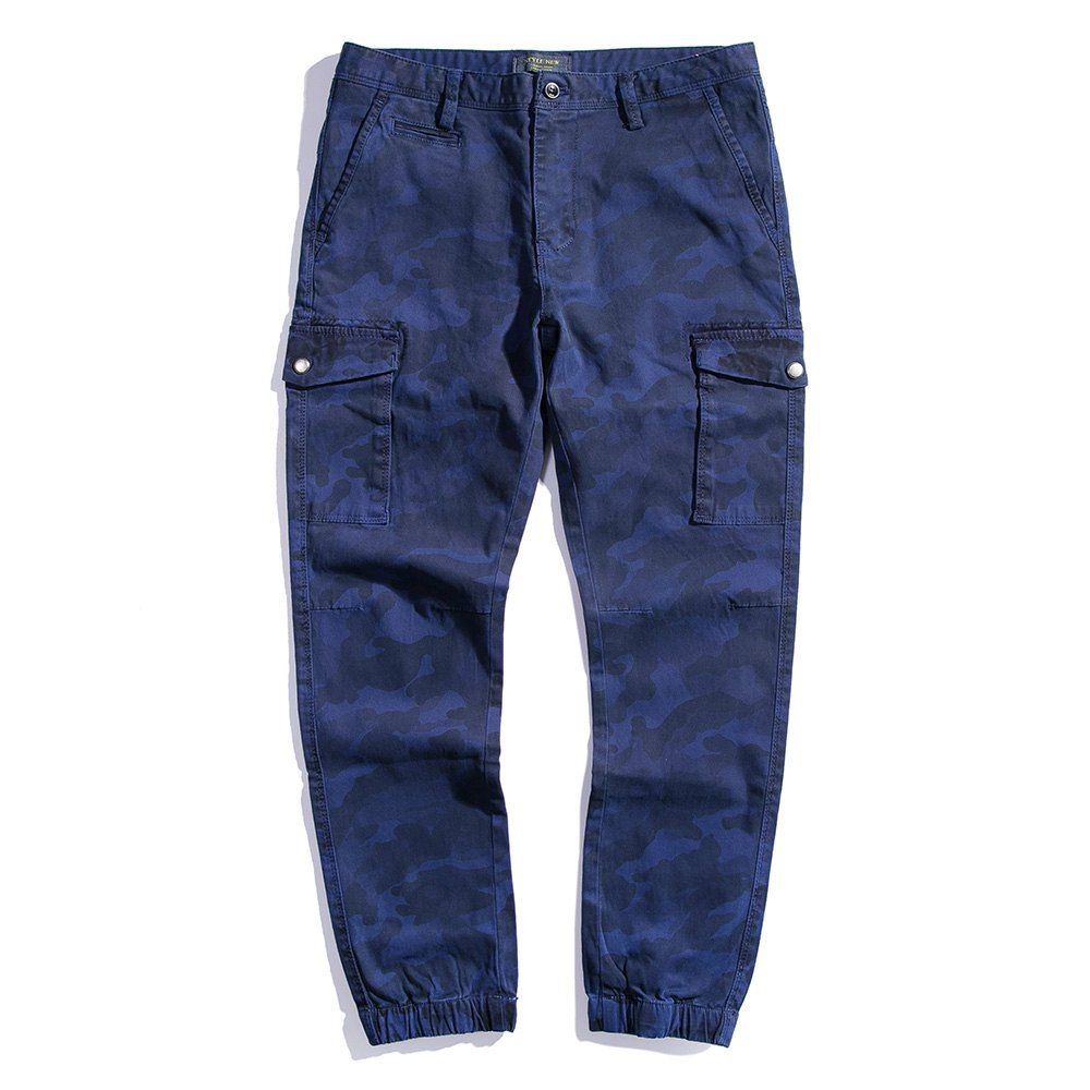 

Summer Men's Casual Feet Repair Pants, Deep blue