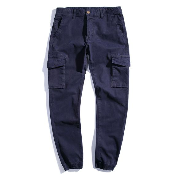 Pantalon de survêtement en coton pour hommes d'été - Bleu profond 32