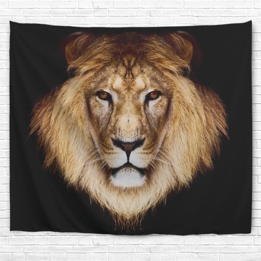 

Lion Head 3D Printing Home Wall Hanging Tapestry for Decoration, Multi-a
