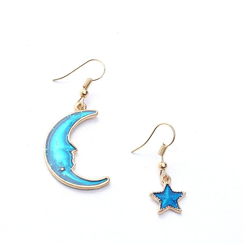 

Fashion Charm Jewelry Blue Star Long Drop Earrings for Women Gift, Tron blue