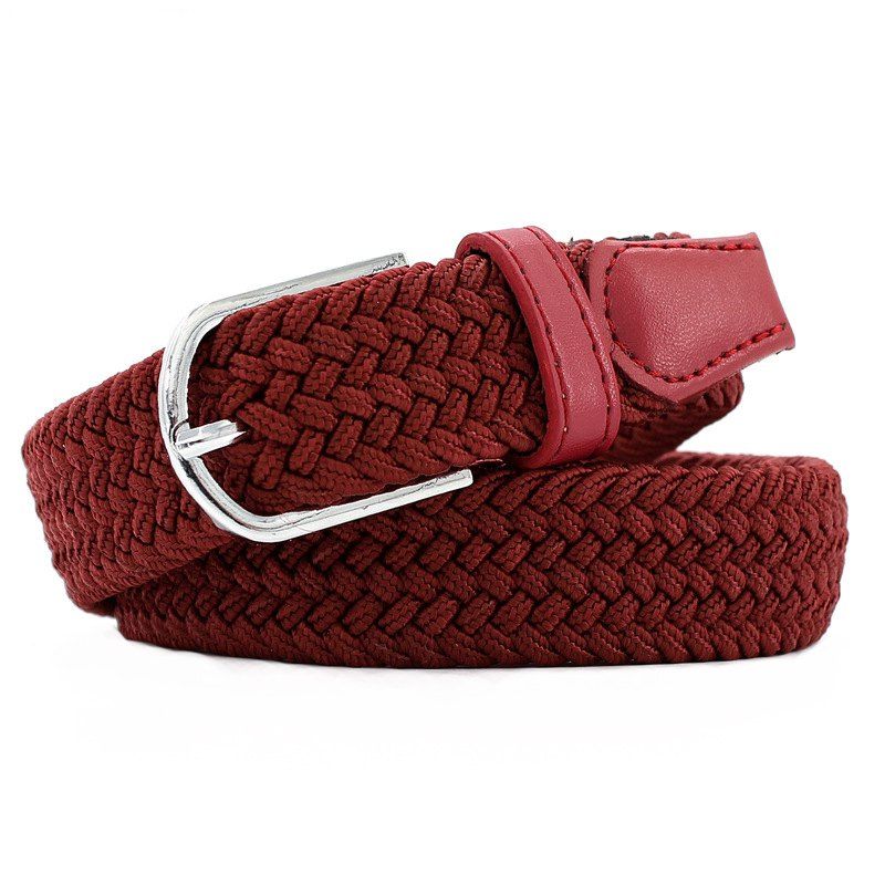 

Fashion Elastic Woven Pin Buckle Belt, Red