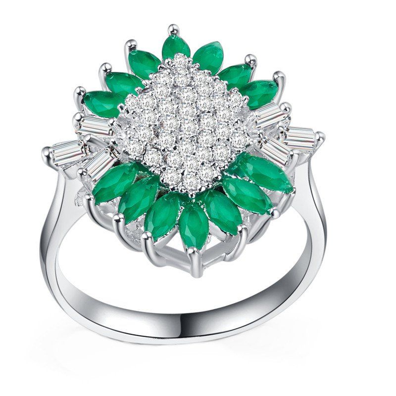 

Creative Artificial Diamond Crystal Ring, Spring green