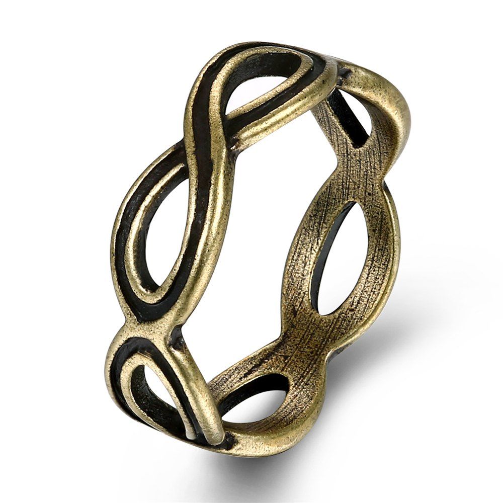 

Vintage Creative Hollow Out Geometric Ring, Bronze