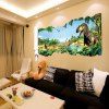 3d dinosaures monde fond mur autocollant maison animal décoration - multicolor 