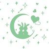 Autocollant fluorescent de mur de bande dessinée de lapin de chambre à coucher mignonne amovible d'enfants - Vert Grenouille 