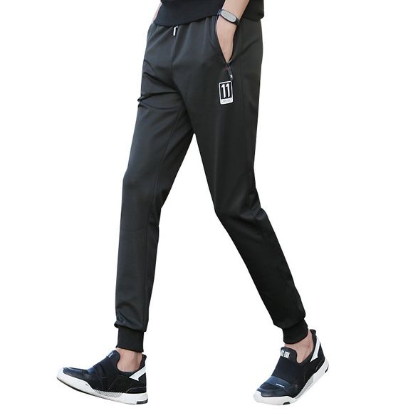 Pantalons de jogging occasionnels d'étiquetage numérique - Noir 4XL