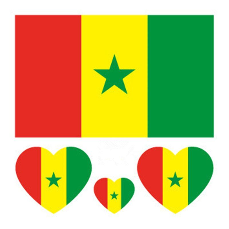 

Green Waterproof Anti-sweat Fan Flag Tattoo Sticker, Multi-x
