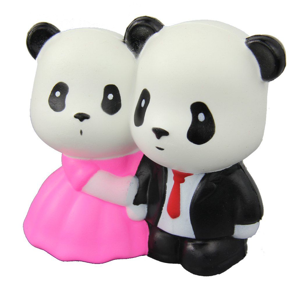 

Jumbo Squishy Married Pandas Relieve Stress Toys, Black
