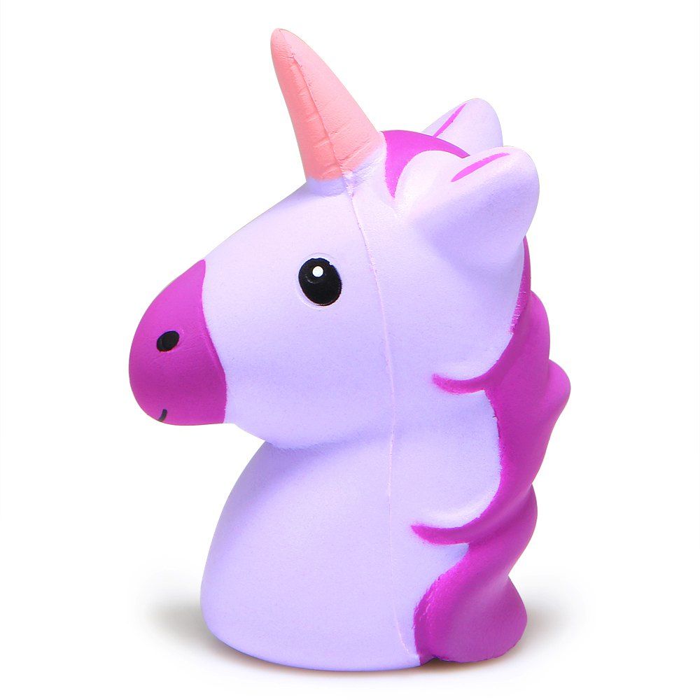 

Unicorn Head Jumbo Squishy Cute Doll Squishies Slow Rising Phone Strap, Tyrian purple