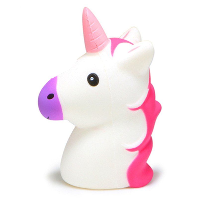 

Unicorn Head Jumbo Squishy Cute Doll Squishies Slow Rising Phone Strap, White