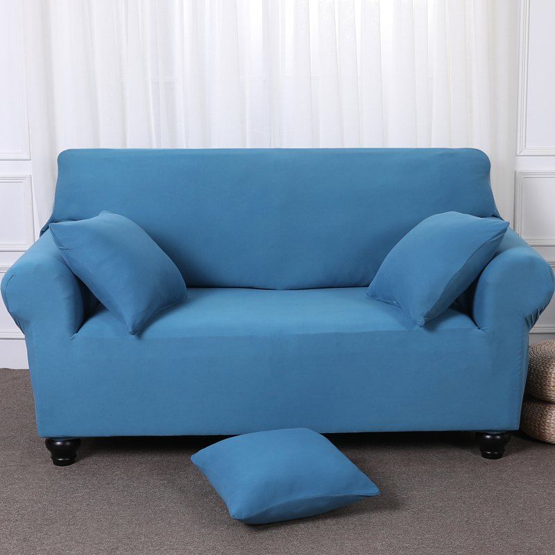 

Elastic Tight Package Anti-Skid Pure Color Sofa Cover, Blue lagoon