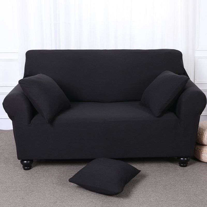 

Elastic Tight Package Anti-Skid Pure Color Sofa Cover, Black