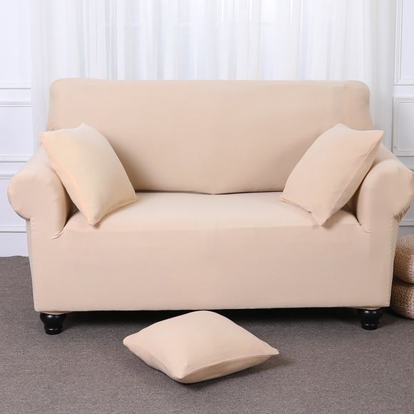 Couverture rigide de sofa de couleur pure de paquet serré d'Anti-Skid - Beige FOUR-SEAT SOFA COVER 235CM-300CM