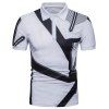 Nouvelle chemise à manches courtes à motif géométrique et à motif européen pour hommes - Blanc M