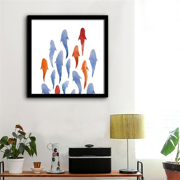 Peintures de cadre spécial Design Shark Print - multicolor 12 X 12 INCH (30CM X 30CM)