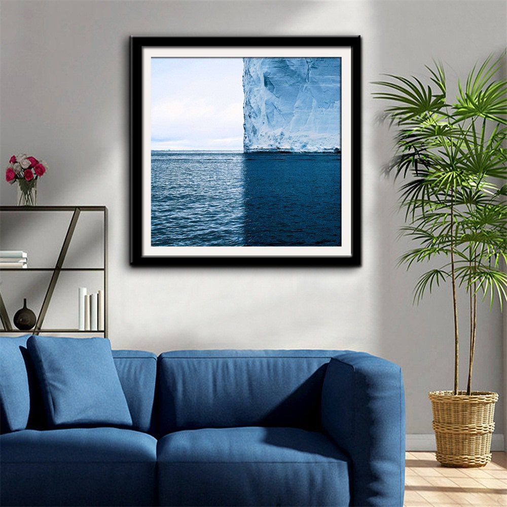 

Special Design Frame Paintings Iceberg Print, Blue gray