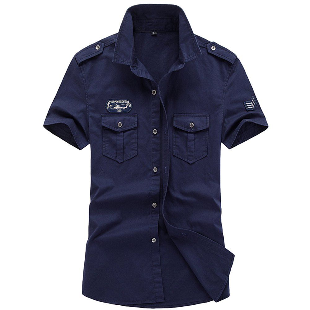 

2018 Men Fashion Trendy Shirt, Sapphire blue