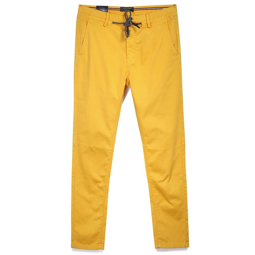 

Summer Men's Pure Cotton Casual Pants, Orange gold