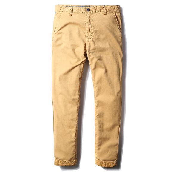 Pantalon décontracté en coton, style droit, style de vie pour homme - Abricot 29