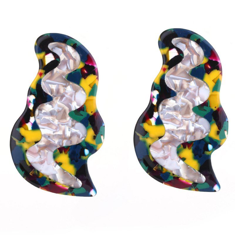 

Geometric Acetic Acid Acrylic Earrings Trendy 5 Colors Drop Earrings For Women, Platinum