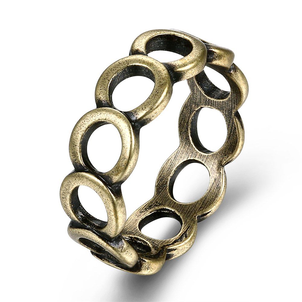 

Vintage Creative Hollow Out Circular Ring, Bronze