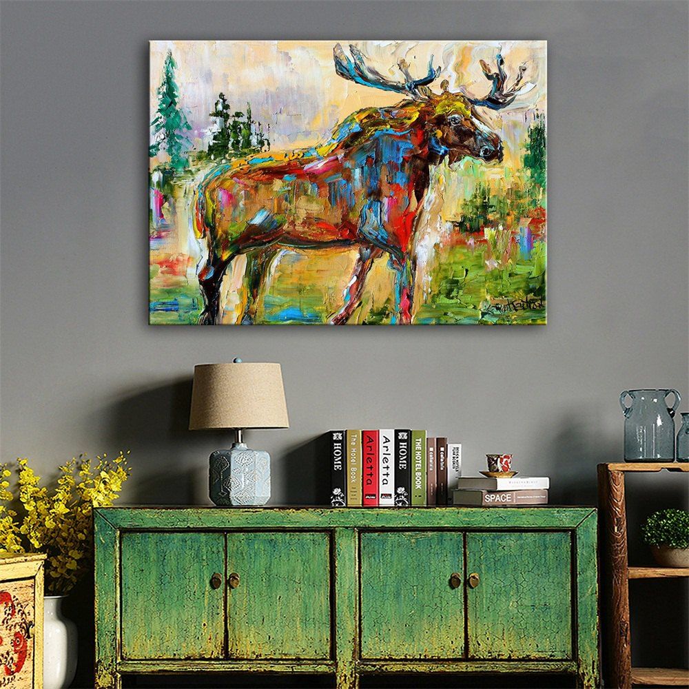 

Special Design Frame Paintings Milu Deers Print, Multi