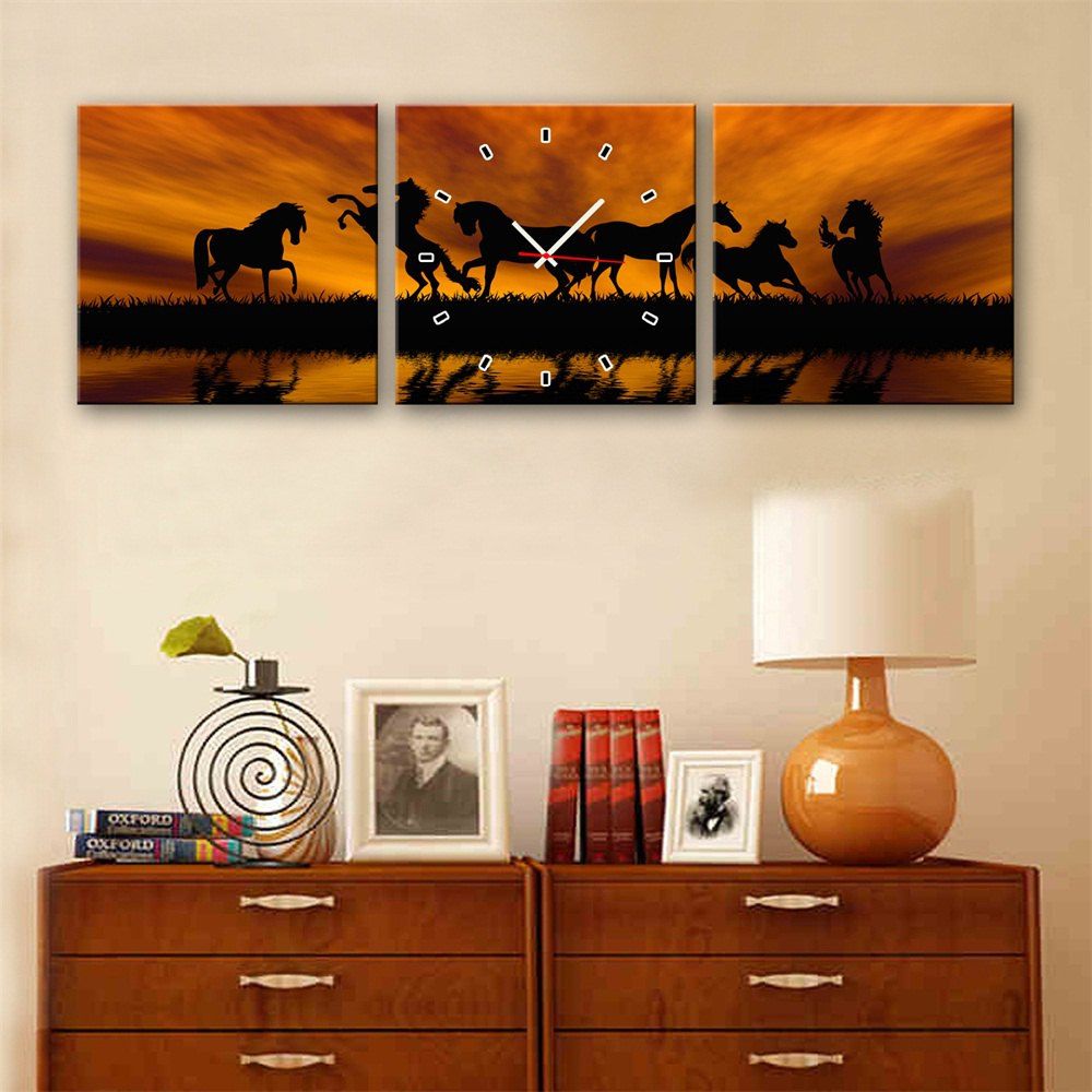 

Special Design Frame Paintings Frolicking By The Lake Print 3PCS, Multi