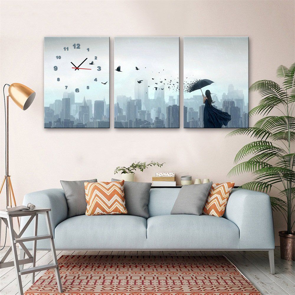 

Special Design Frame Paintings Single Print 3PCS, Jet gray