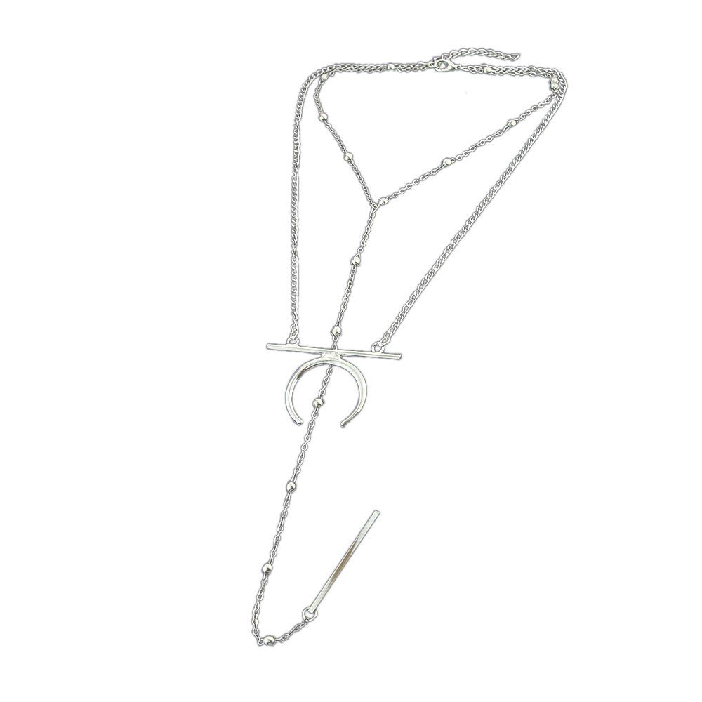 

Steampunk Gold-Color Silver Color Chain Long Necklace