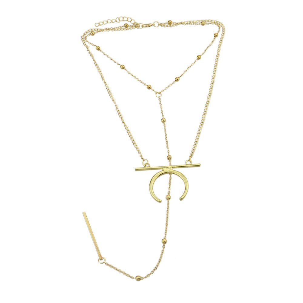 

Steampunk Gold-Color Silver Color Chain Long Necklace