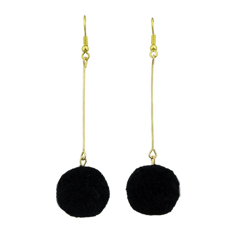 

Minimalist Gold-color Long Chain Drop Earrings, Black