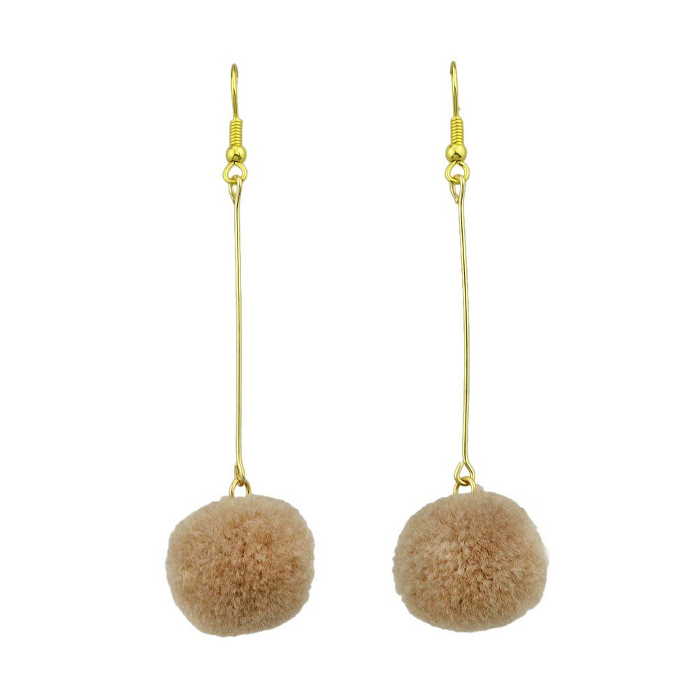 

Minimalist Gold-color Long Chain Drop Earrings, Brown sugar