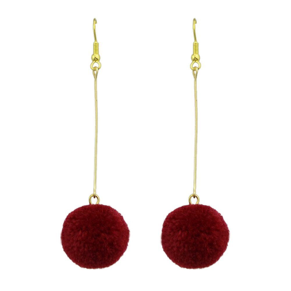 

Minimalist Gold-color Long Chain Drop Earrings, Cranberry