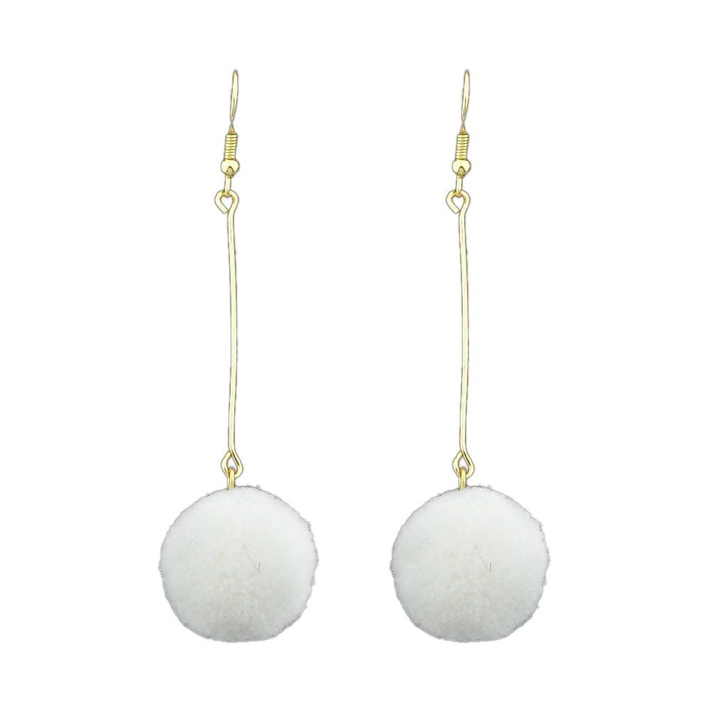 

Minimalist Gold-color Long Chain Drop Earrings, White