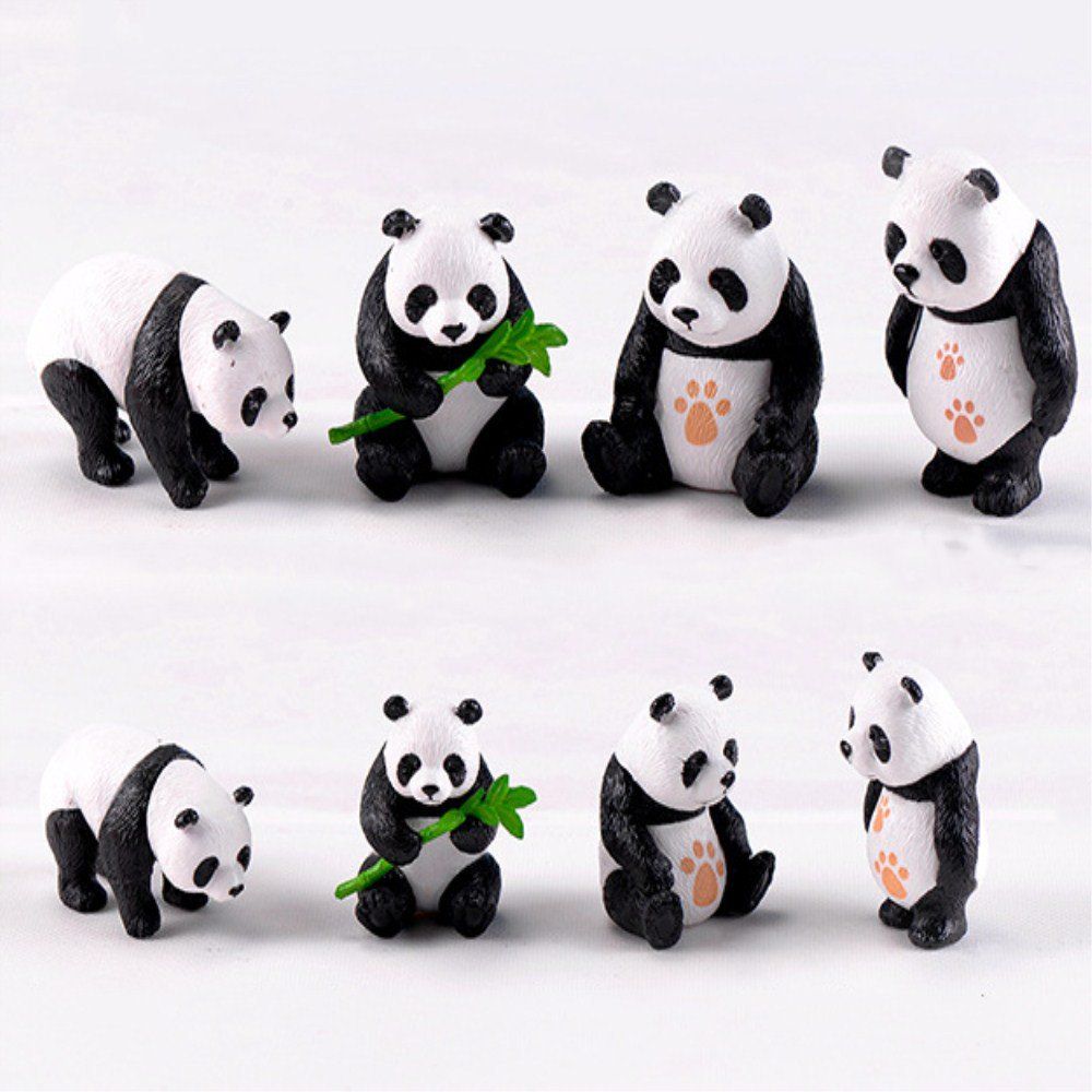 

Chinese Giant Panda Dolls Creative Home Furnishing 8PCS, Multi-a