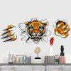 Autocollant de mur de dessin animé 3D Tiger Adornment Creative - multicolor A 