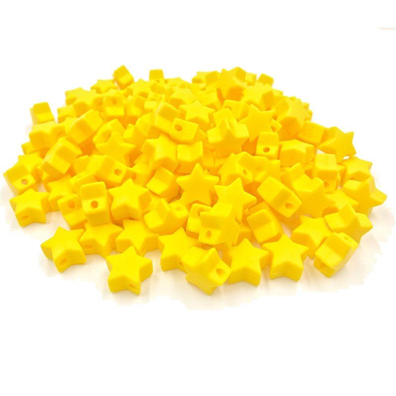 

Baby Multicolor Little Star Shape Silicon Beads Stars 10PCS, Yellow