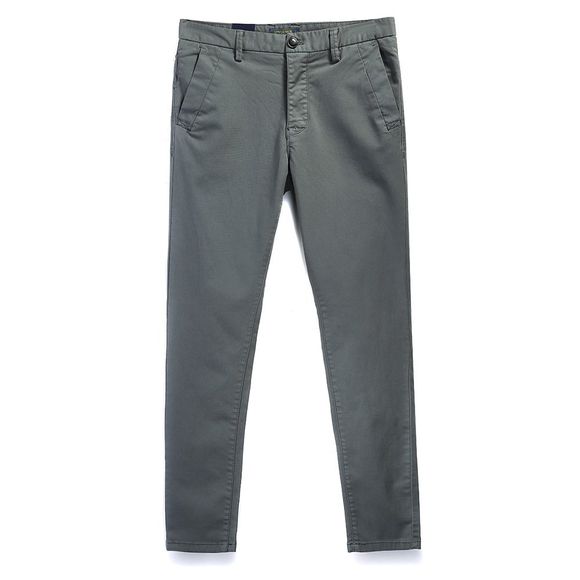 Pantalon simple à manches courtes en coton droit et à la mode pour hommes - Gris Foncé 33