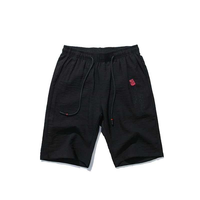 

Summer Men's Casual and Pure Color Casual Shorts, Black