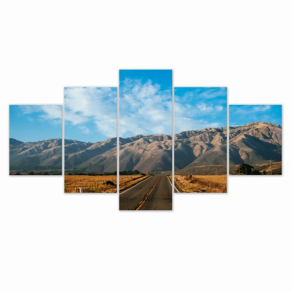 

W318 Mountain Road Unframed Wall Canvas Prints for Home Decorations 5PCS, Multi-a