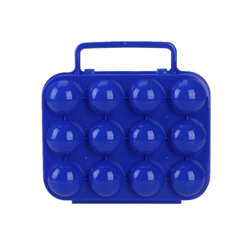 

Outdoor Reusable Picnic Garden Portable Folding Plastic Egg Storage Case Tray, Blue