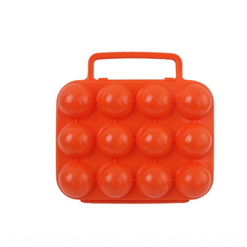 

Outdoor Reusable Picnic Garden Portable Folding Plastic Egg Storage Case Tray, Orange