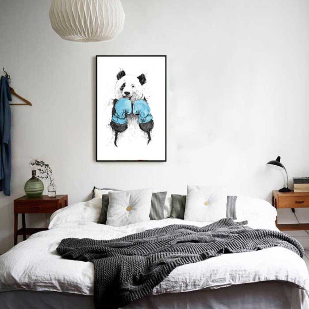 

Creative American Small Frameless Boxing Panda Decorative Oil Painting, Multi-a